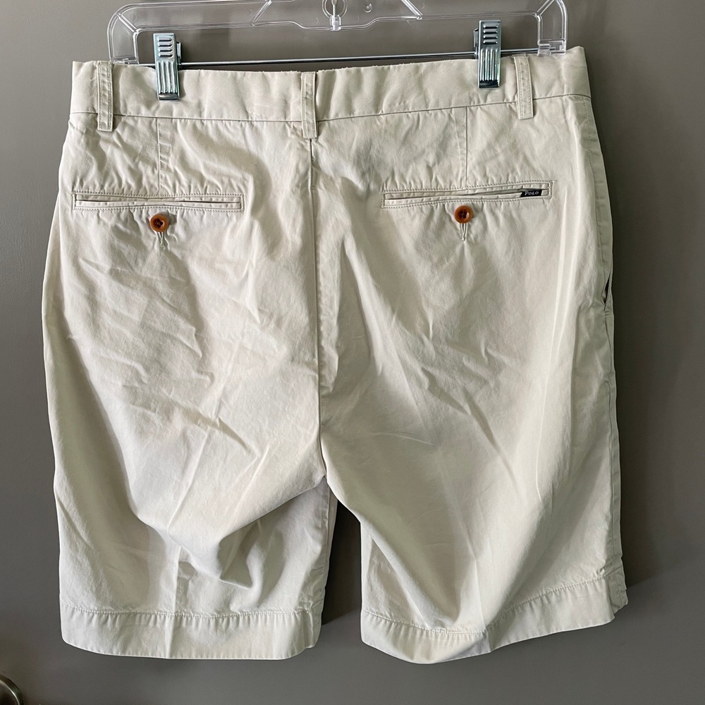 Polo Ralph Lauren Mens Classic Fit Chino Shorts Khaki Tan Cotton Size 31 - Picture 3 of 8